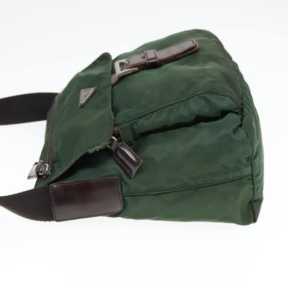 PRADA Shoulder Bag Nylon Green Brown Silver Auth bs18578 - Picture 3 of 16